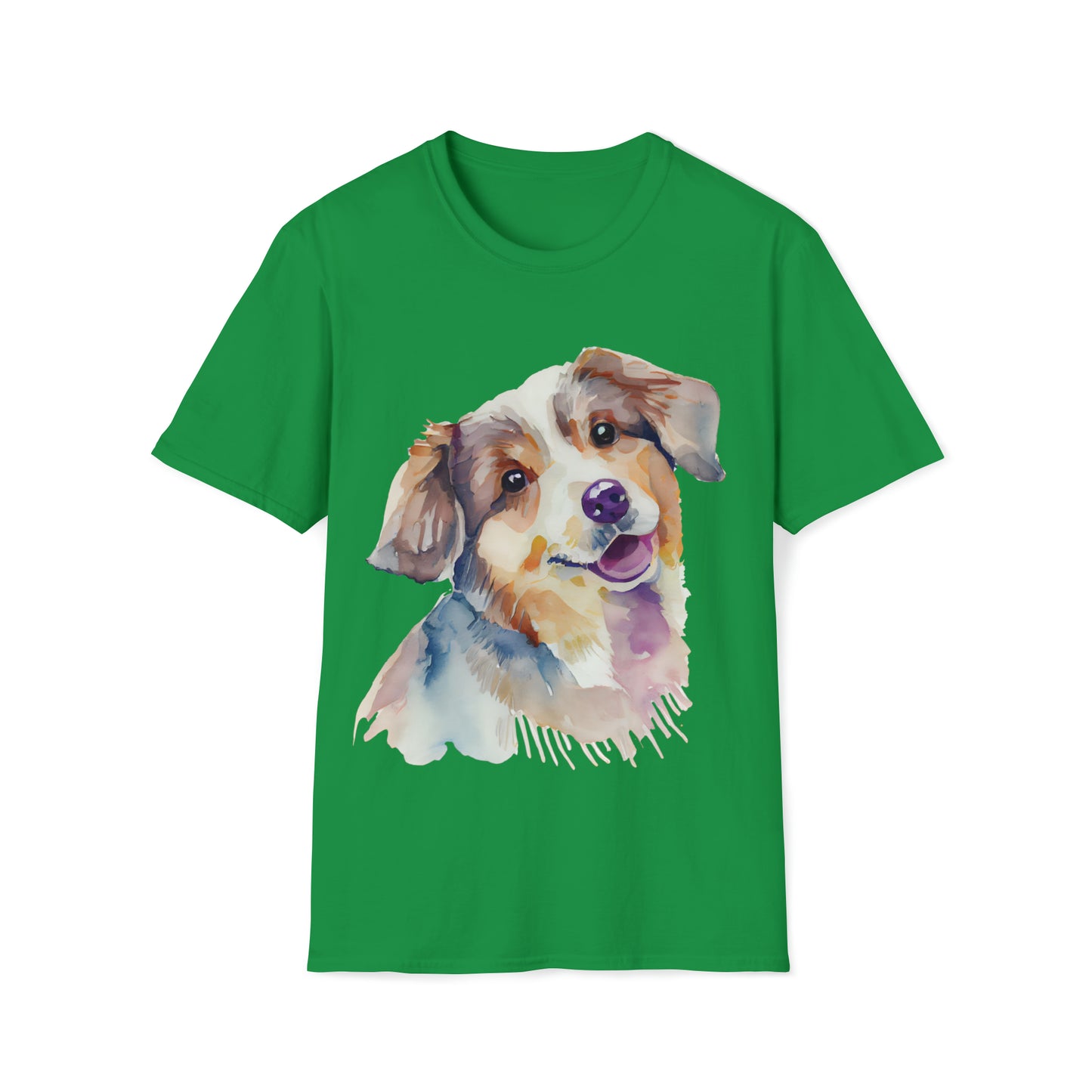 Lovely Dog In Water Color Style Unisex Softstyle T-Shirt, Animal Lover Gift, Dog Lovers, Simple Shirt