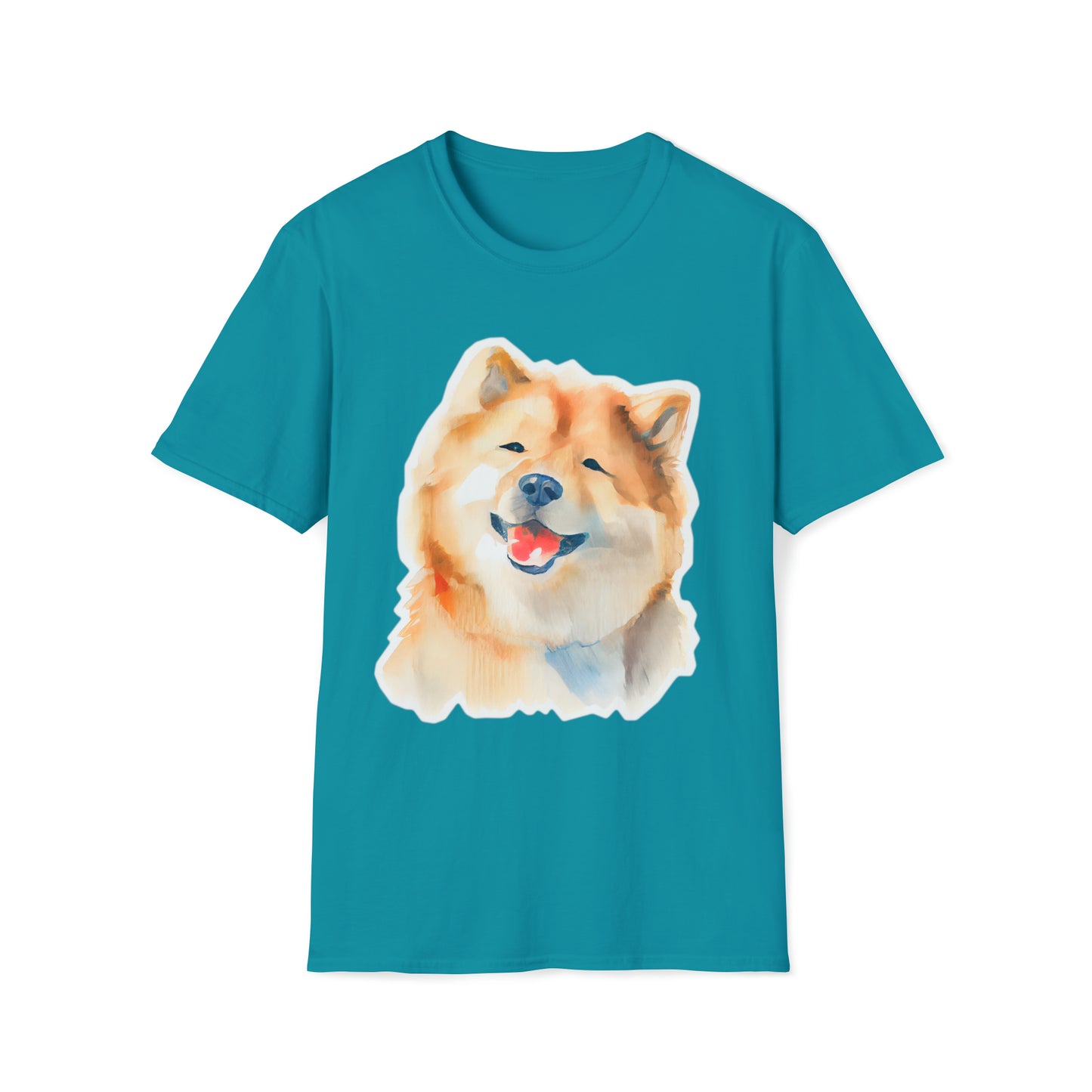 Smiling Dog Unisex Softstyle T-Shirt, Animal Lover Gift, Dog Lovers, Simple Shirt