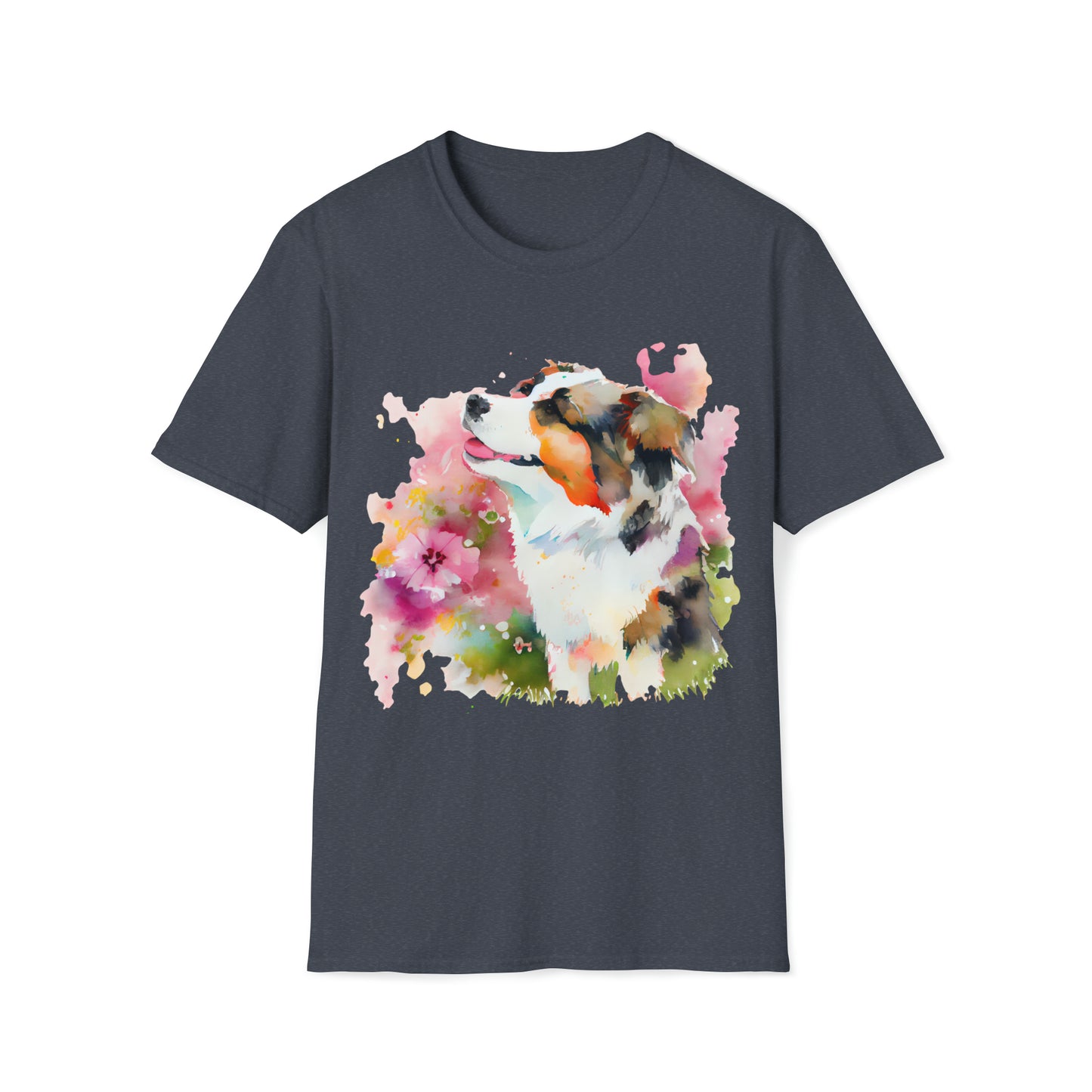 Cute Dog In Water Color Style Unisex Softstyle T-Shirt, Animal Lover Gift, Dog Lovers, Simple Shirt