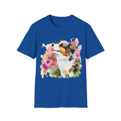 Cute Dog In Water Color Style Unisex Softstyle T-Shirt, Animal Lover Gift, Dog Lovers, Simple Shirt