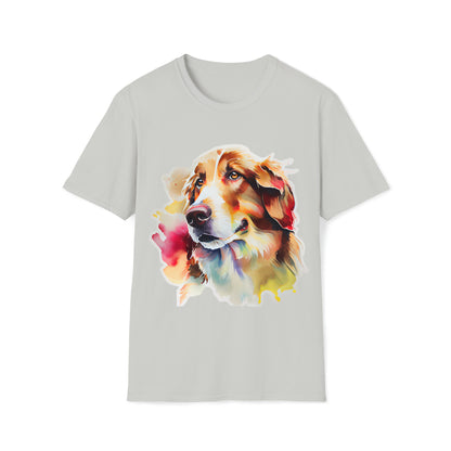 Colorful Dog In Water Color Style Unisex Softstyle T-Shirt, Animal Lover Gift, Dog Lovers, Simple Shirt