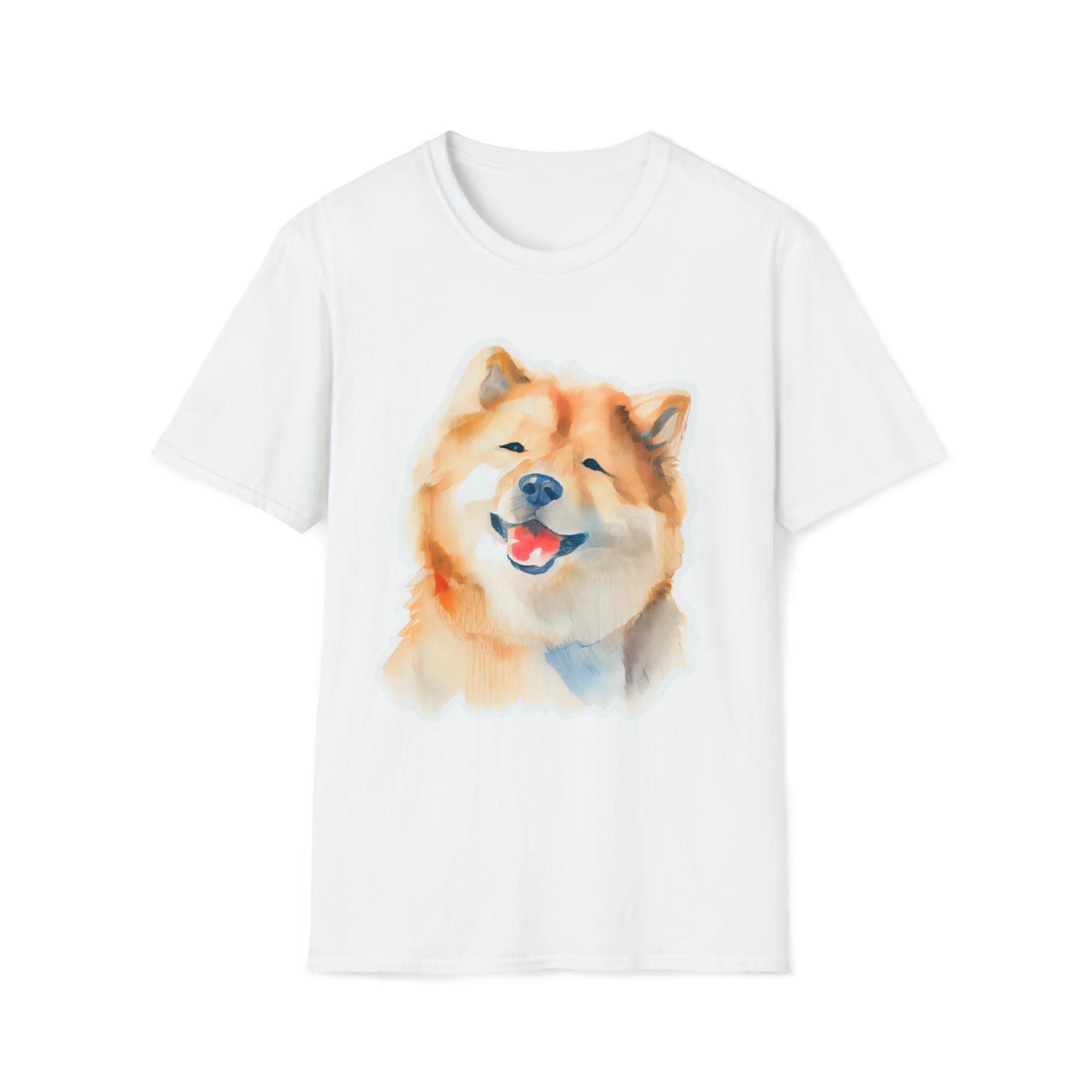 Smiling Dog Unisex Softstyle T-Shirt, Animal Lover Gift, Dog Lovers, Simple Shirt