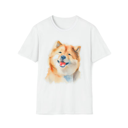 Smiling Dog Unisex Softstyle T-Shirt, Animal Lover Gift, Dog Lovers, Simple Shirt