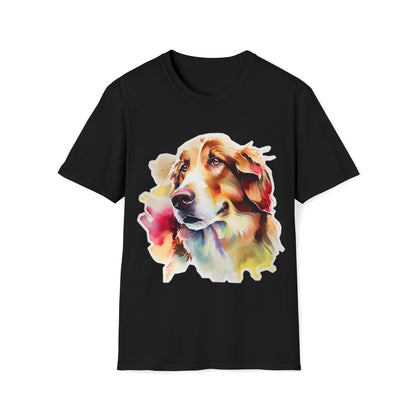 Colorful Dog In Water Color Style Unisex Softstyle T-Shirt, Animal Lover Gift, Dog Lovers, Simple Shirt