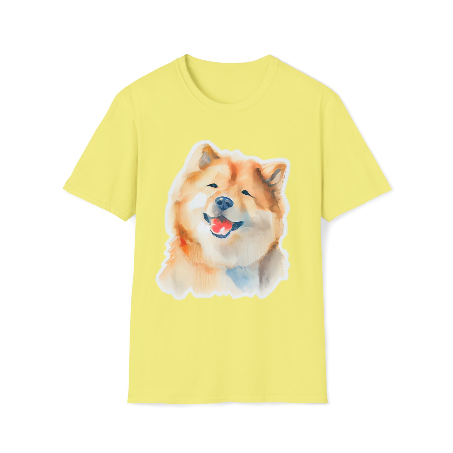 Smiling Dog Unisex Softstyle T-Shirt, Animal Lover Gift, Dog Lovers, Simple Shirt