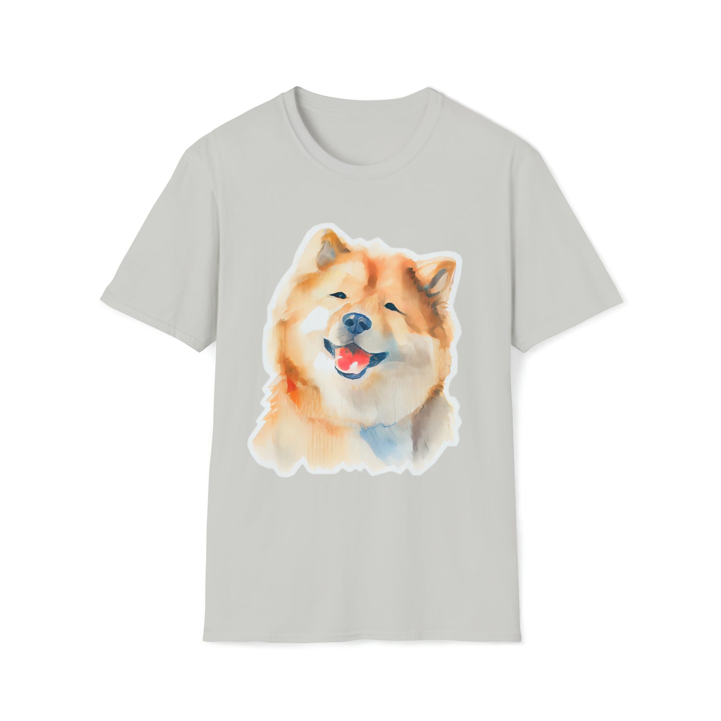 Smiling Dog Unisex Softstyle T-Shirt, Animal Lover Gift, Dog Lovers, Simple Shirt