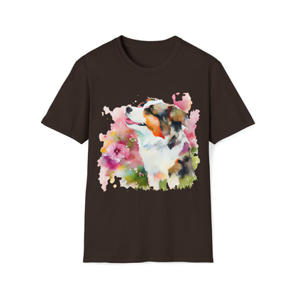 Cute Dog In Water Color Style Unisex Softstyle T-Shirt, Animal Lover Gift, Dog Lovers, Simple Shirt