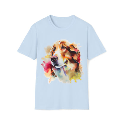 Colorful Dog In Water Color Style Unisex Softstyle T-Shirt, Animal Lover Gift, Dog Lovers, Simple Shirt