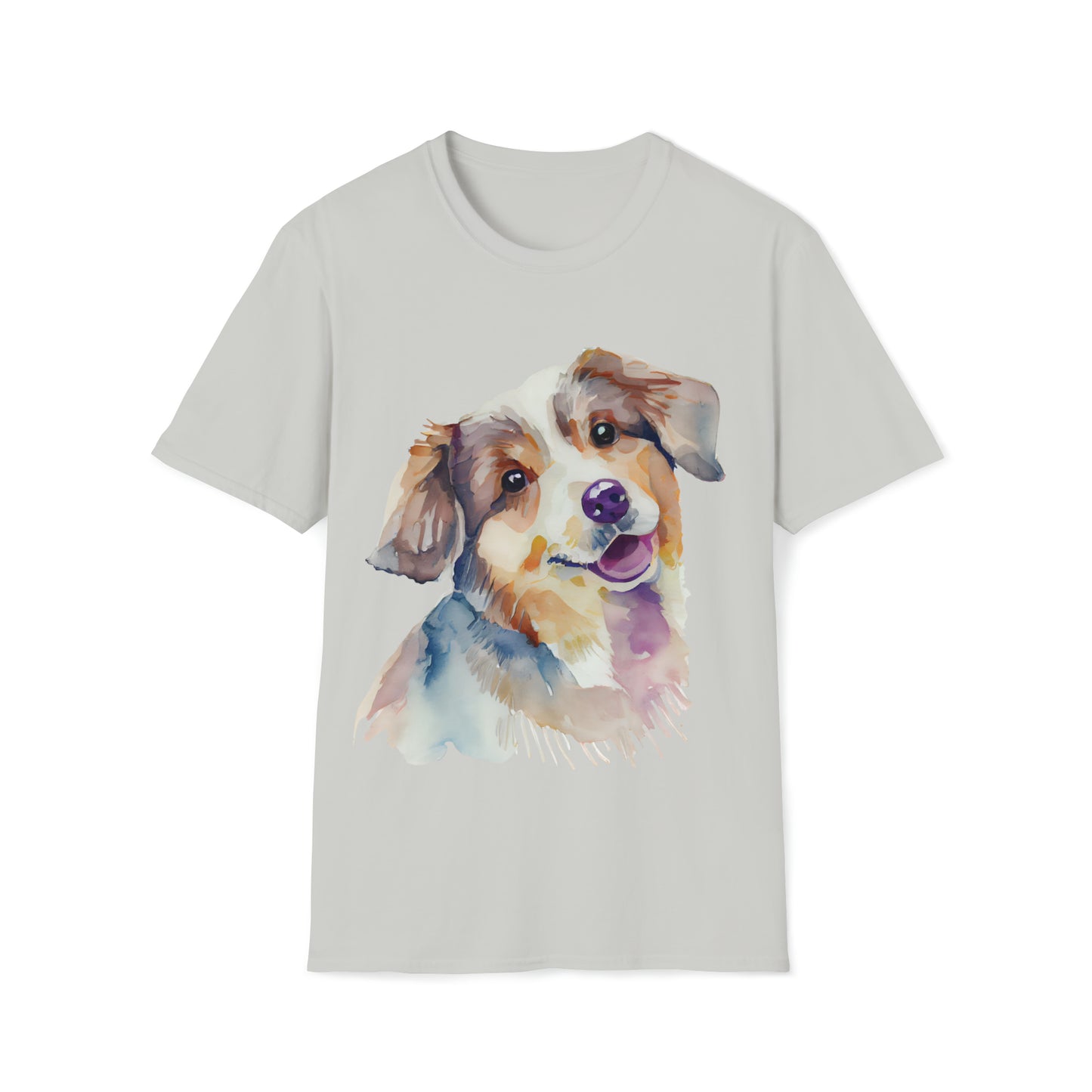 Lovely Dog In Water Color Style Unisex Softstyle T-Shirt, Animal Lover Gift, Dog Lovers, Simple Shirt