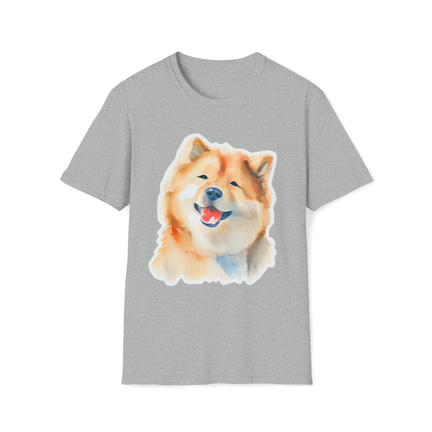 Smiling Dog Unisex Softstyle T-Shirt, Animal Lover Gift, Dog Lovers, Simple Shirt