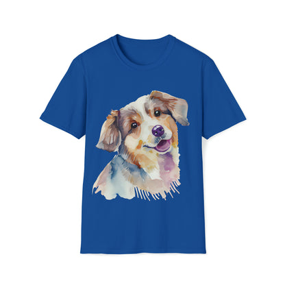 Lovely Dog In Water Color Style Unisex Softstyle T-Shirt, Animal Lover Gift, Dog Lovers, Simple Shirt