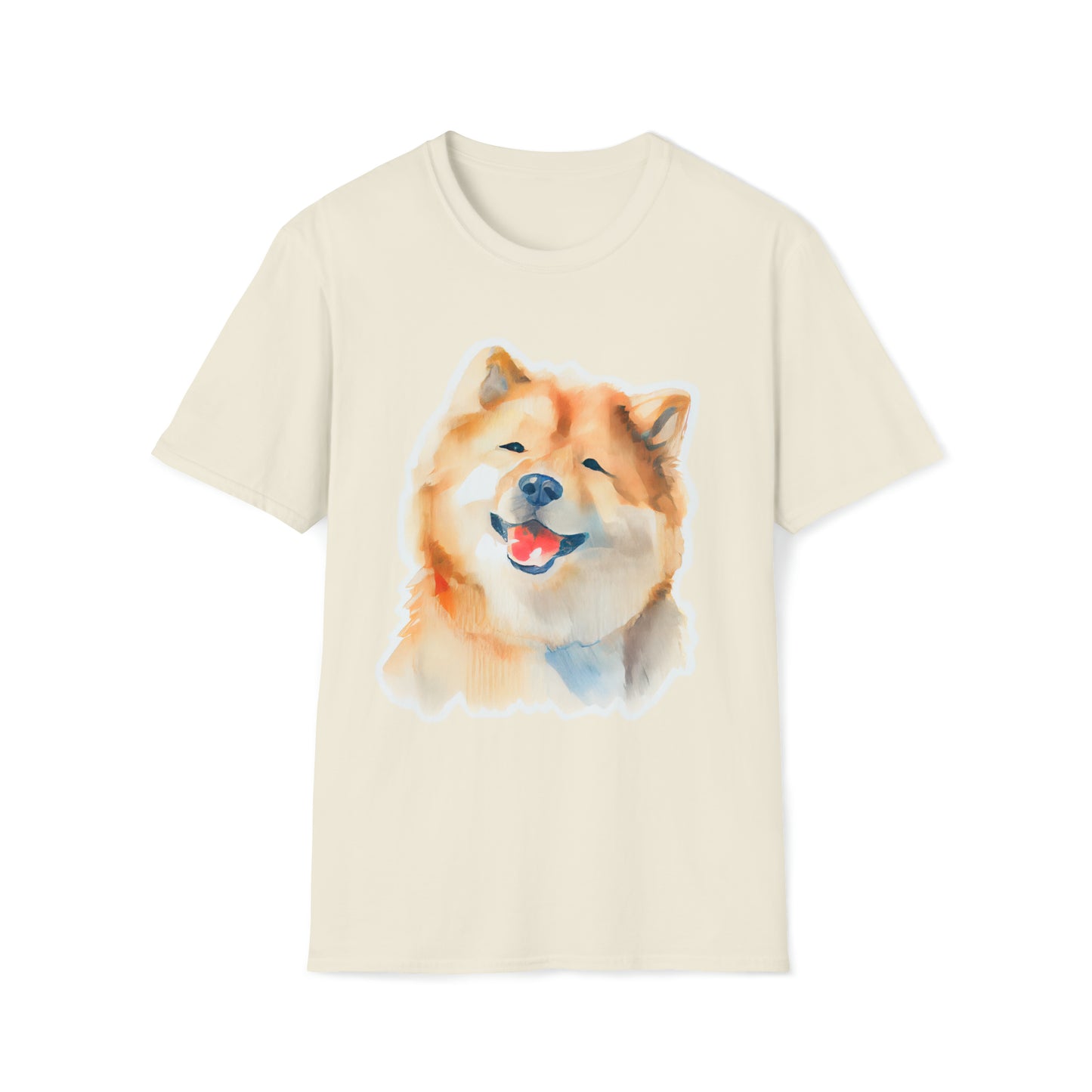 Smiling Dog Unisex Softstyle T-Shirt, Animal Lover Gift, Dog Lovers, Simple Shirt