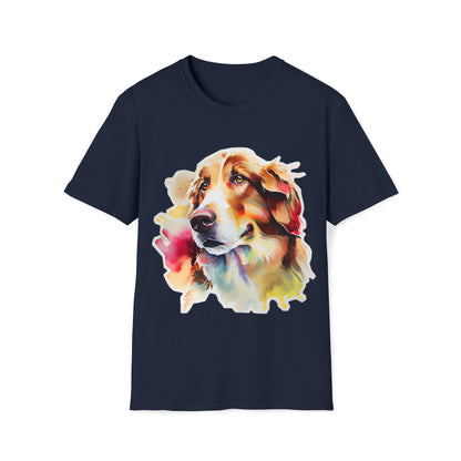 Colorful Dog In Water Color Style Unisex Softstyle T-Shirt, Animal Lover Gift, Dog Lovers, Simple Shirt