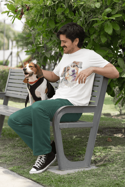 Lovely Dog In Water Color Style Unisex Softstyle T-Shirt, Animal Lover Gift, Dog Lovers, Simple Shirt