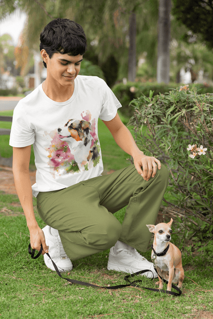 Cute Dog In Water Color Style Unisex Softstyle T-Shirt, Animal Lover Gift, Dog Lovers, Simple Shirt