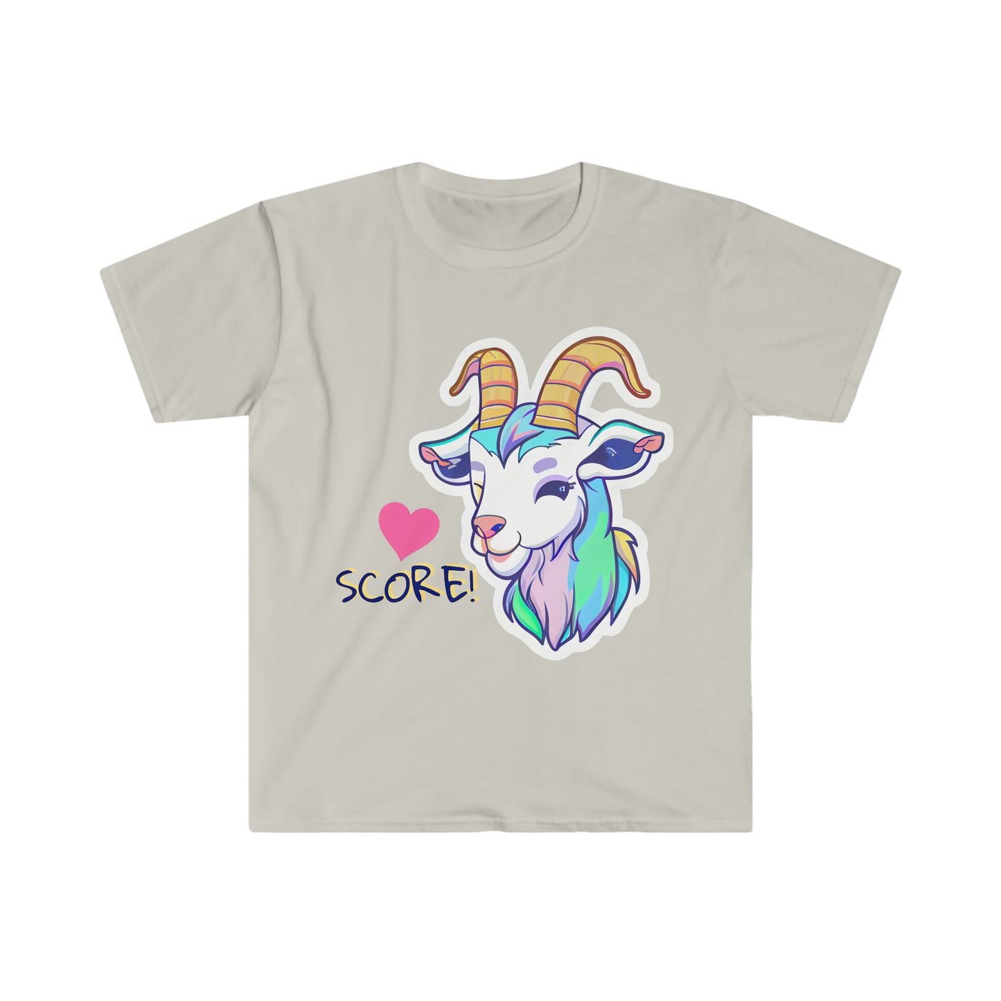 Cute Rainbow Goat Unisex Softstyle T-Shirt, Animal Lover Gift