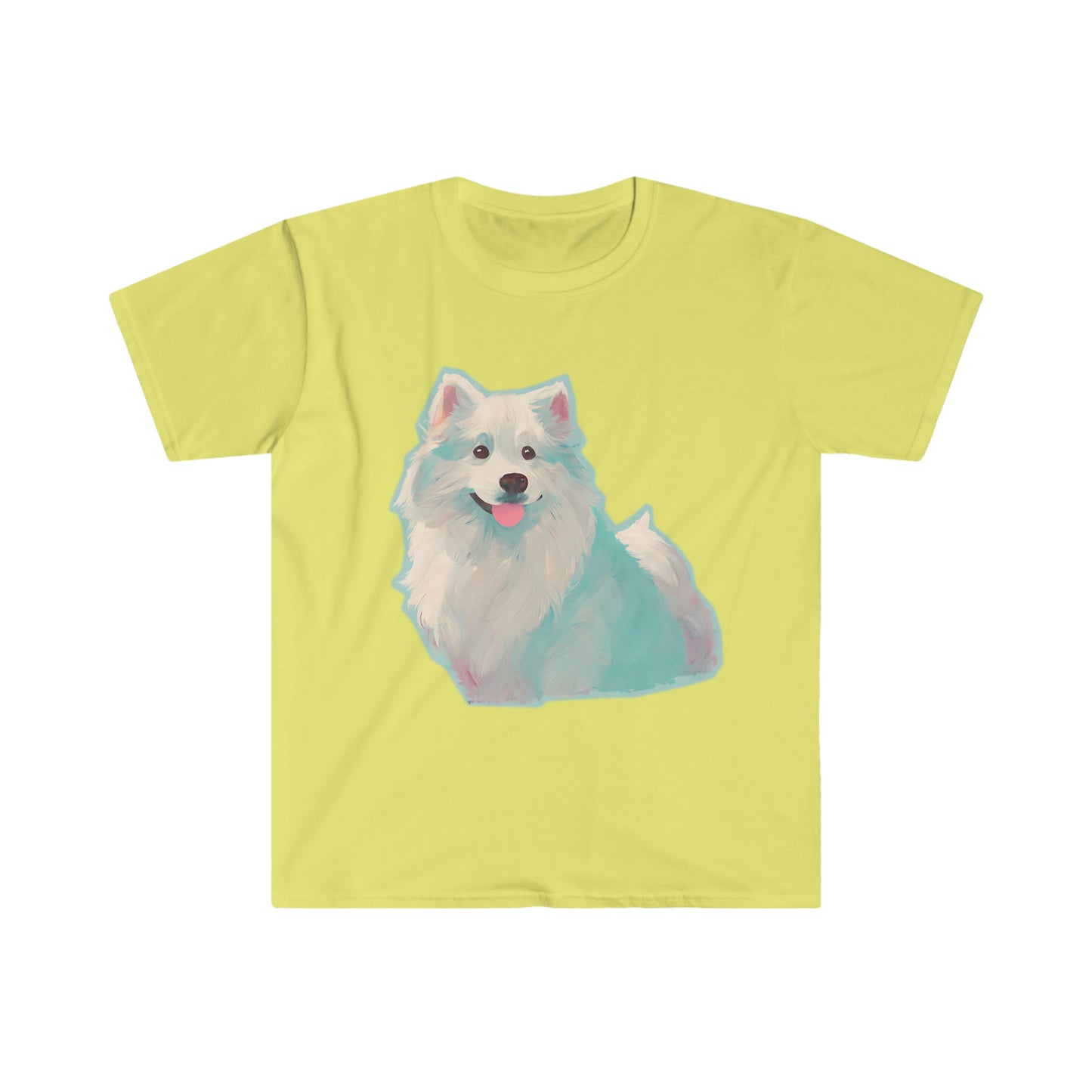 Cute Samoyed Dog Unisex Softstyle T-Shirt, Animal Lover Gift, Dog Lovers, Simple Shirt