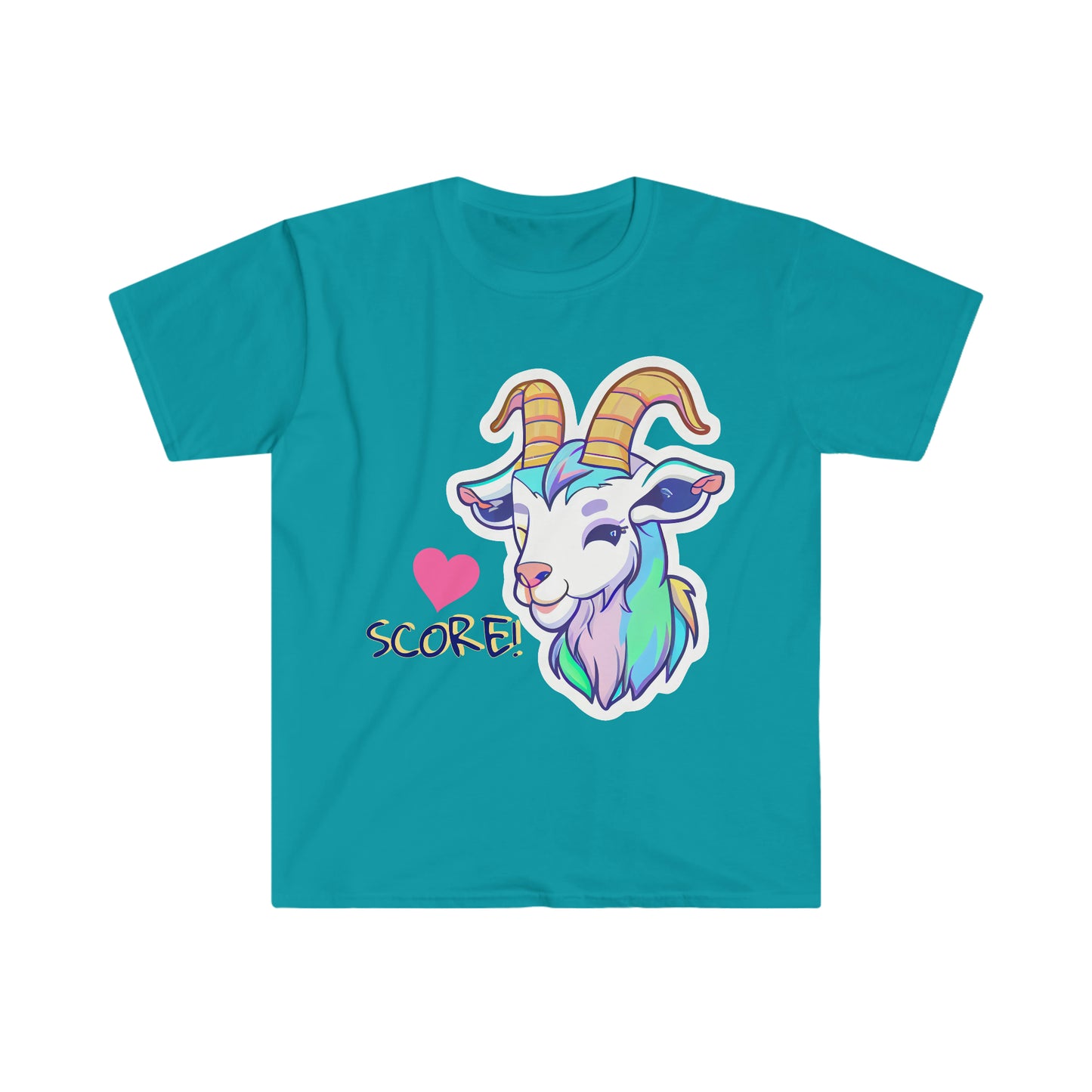 Cute Rainbow Goat Unisex Softstyle T-Shirt, Animal Lover Gift