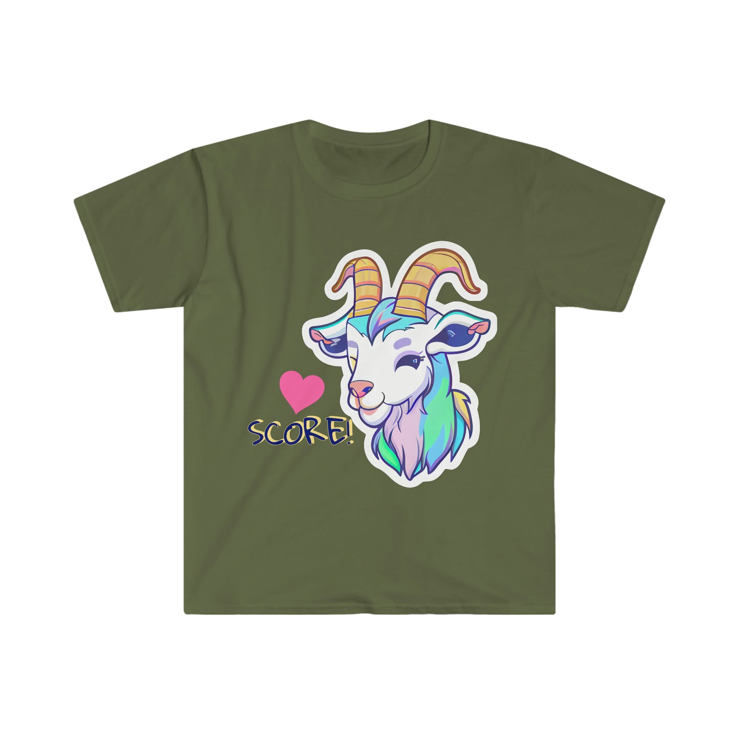 Cute Rainbow Goat Unisex Softstyle T-Shirt, Animal Lover Gift