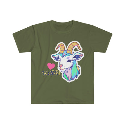 Cute Rainbow Goat Unisex Softstyle T-Shirt, Animal Lover Gift