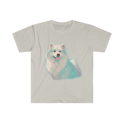 Cute Samoyed Dog Unisex Softstyle T-Shirt, Animal Lover Gift, Dog Lovers, Simple Shirt