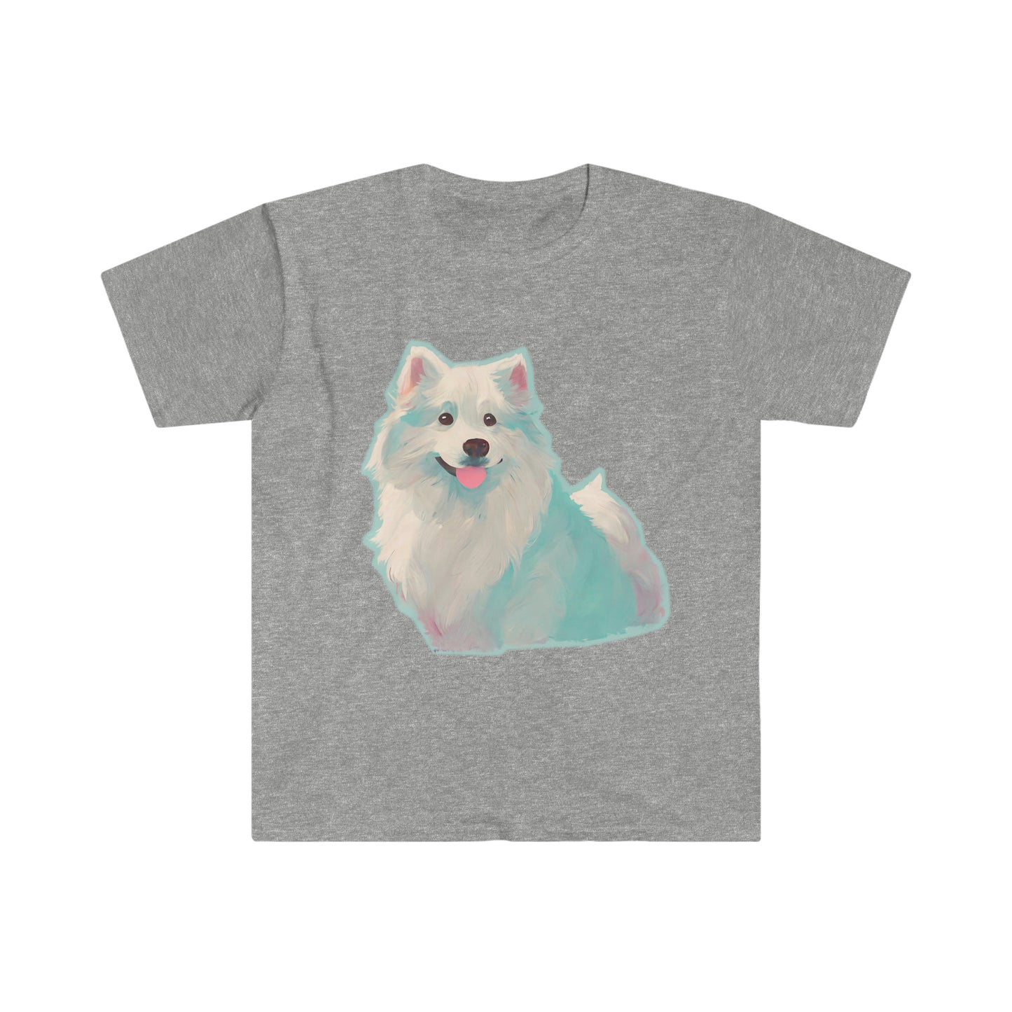 Cute Samoyed Dog Unisex Softstyle T-Shirt, Animal Lover Gift, Dog Lovers, Simple Shirt