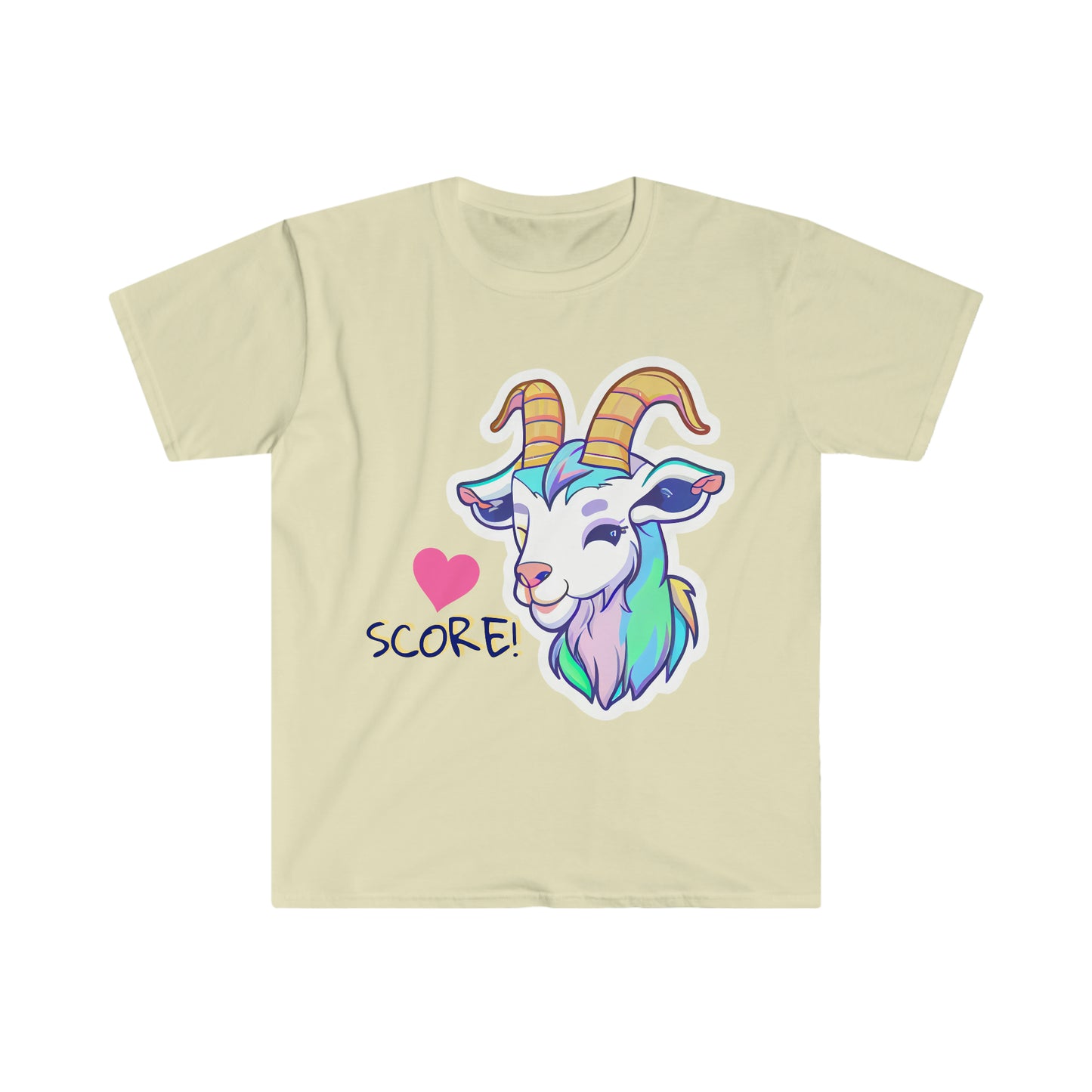 Cute Rainbow Goat Unisex Softstyle T-Shirt, Animal Lover Gift