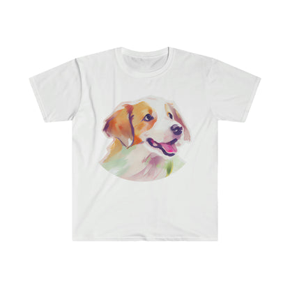 Cute Dog Unisex Softstyle T-Shirt, Animal Lover Gift, Dog Lovers, Simple Shirt