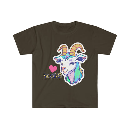 Cute Rainbow Goat Unisex Softstyle T-Shirt, Animal Lover Gift