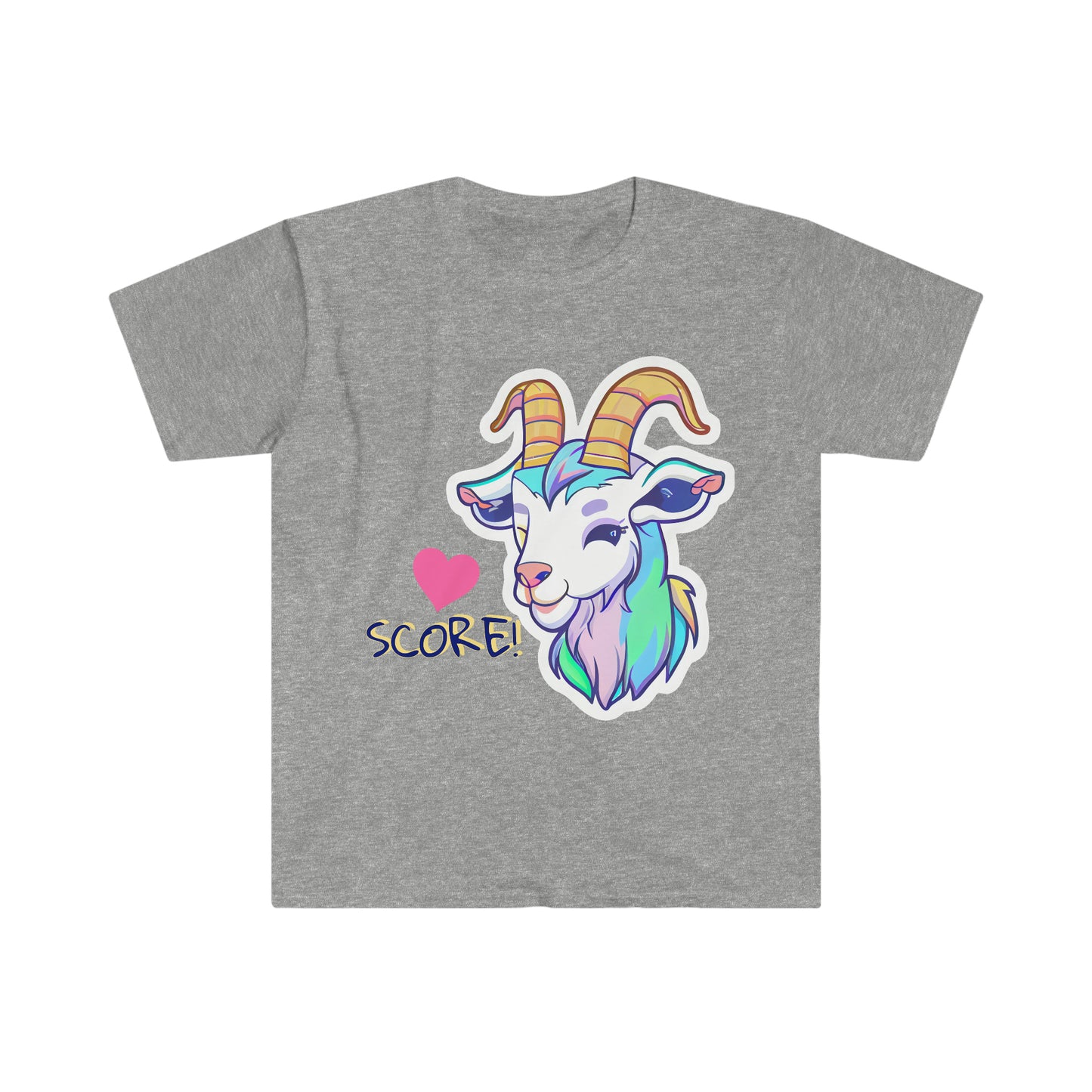 Cute Rainbow Goat Unisex Softstyle T-Shirt, Animal Lover Gift