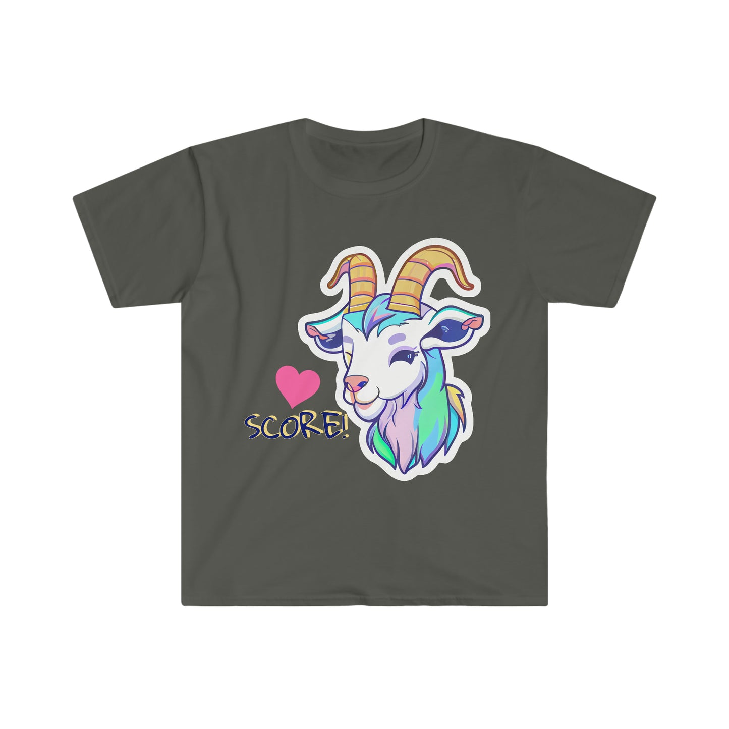 Cute Rainbow Goat Unisex Softstyle T-Shirt, Animal Lover Gift