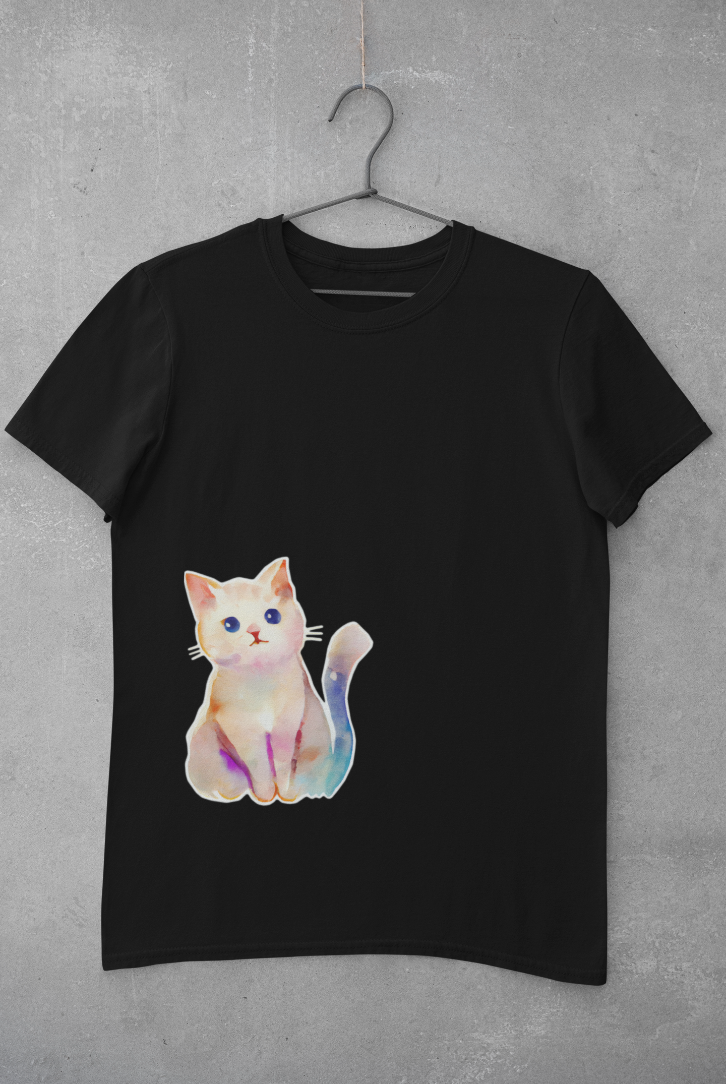 Cute Sitting Cat Unisex Softstyle T-Shirt, Animal Lover Gift, Cat Lovers, Simple Shirt